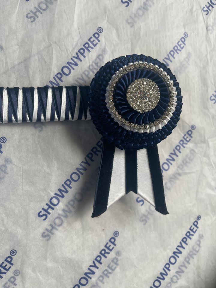 17" Navy & White Browband