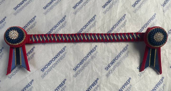 16.5” Red, Navy & Gold Browband