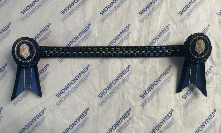 16" Navy & Gold Browband