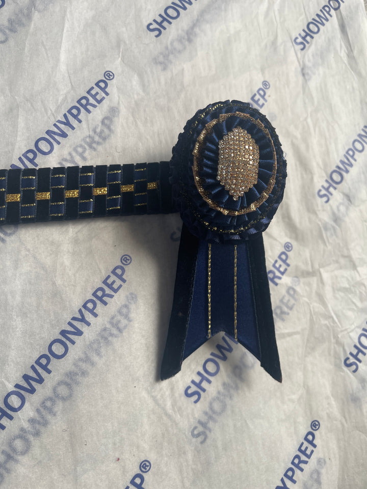 16" Navy & Gold Browband
