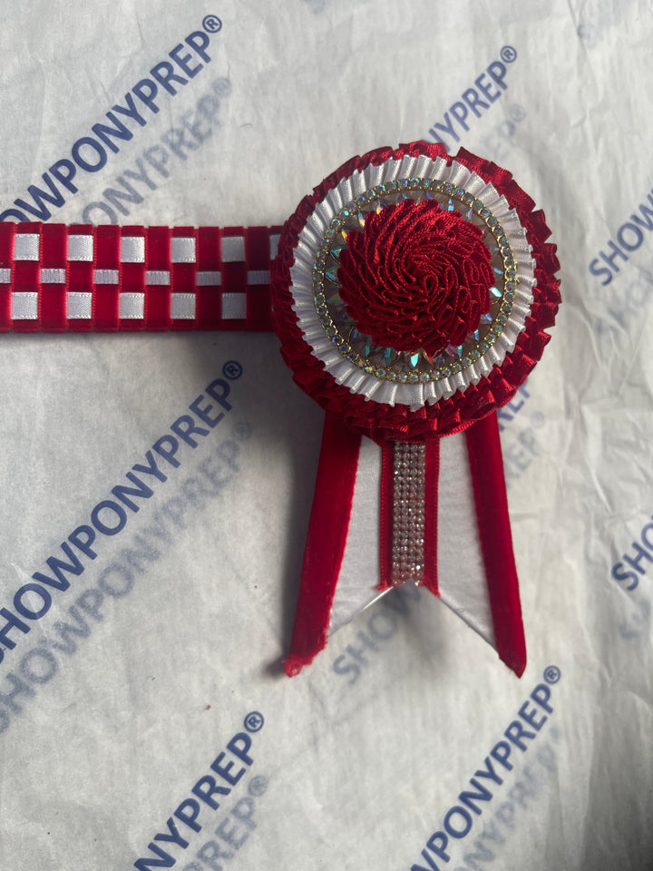 16" Red & White Check Browband