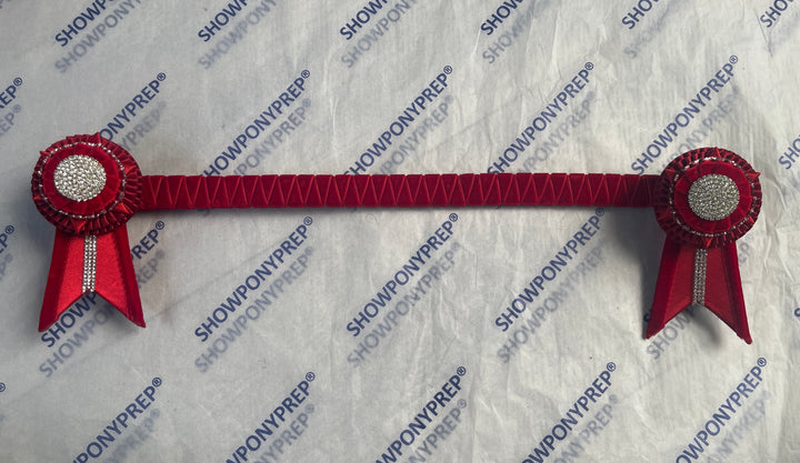 16" Red Diamonte Browband