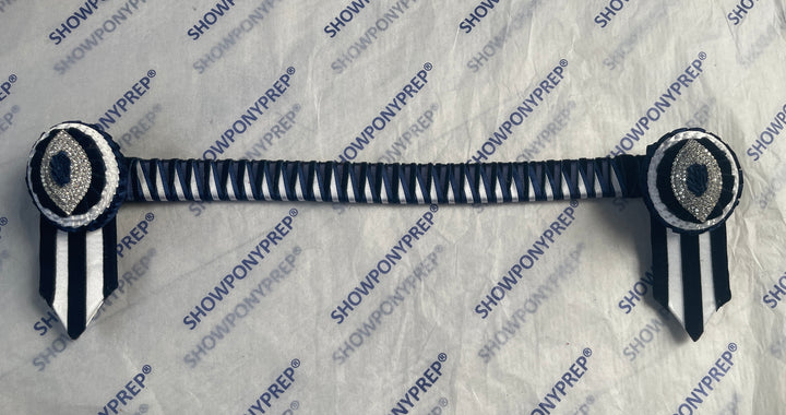 16" Navy & White Browband
