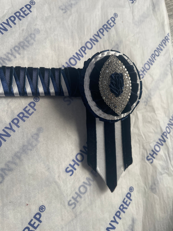 16" Navy & White Browband