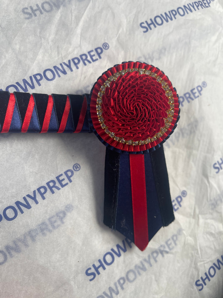 16" Navy, Red & Black Browband