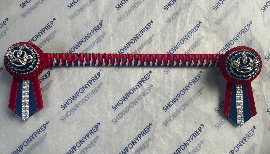 16" Red, Blue & White Browband