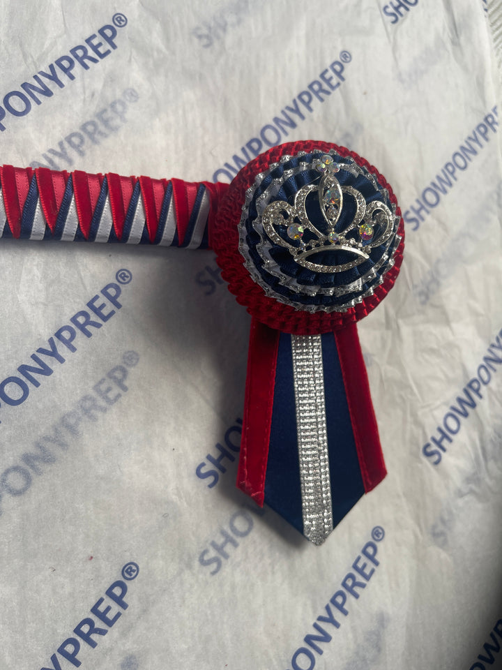 16" Red, Blue & White Browband