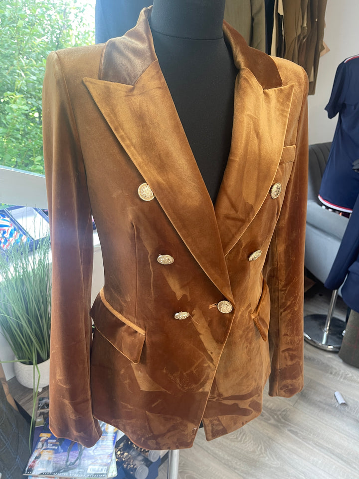 SALE: ORANGE VELVET BLAZER
