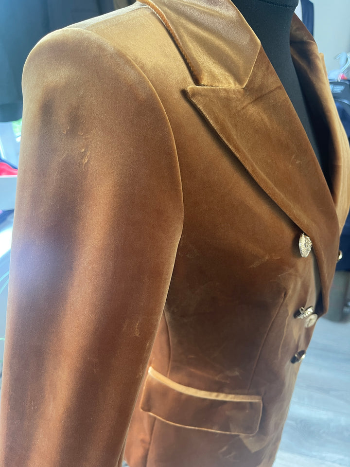 SALE: ORANGE VELVET BLAZER