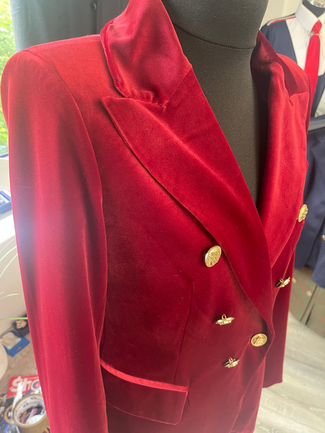 SALE: RUBY RED VELVET BLAZER