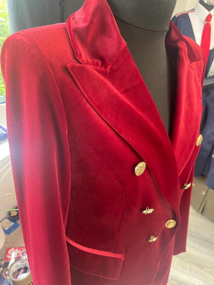 SALE: RUBY RED VELVET BLAZER