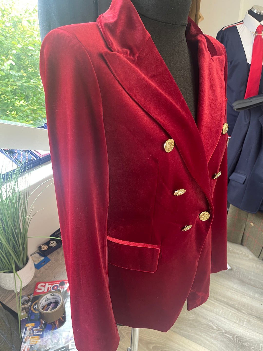 SALE: RUBY RED VELVET BLAZER