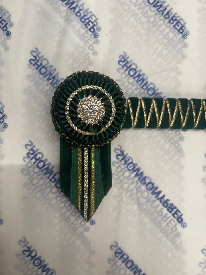 13" Green and Gold Browband