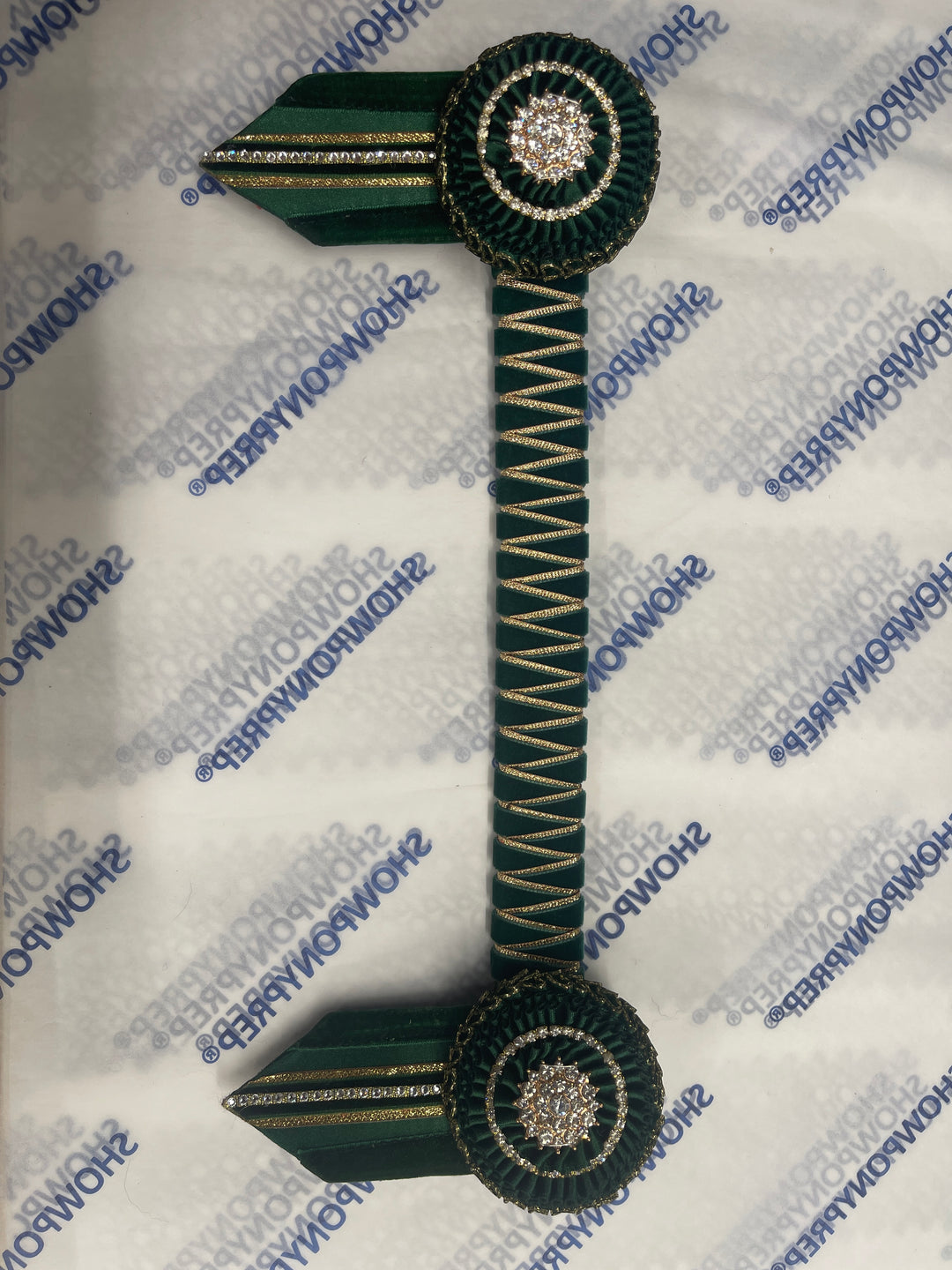 13" Green and Gold Browband