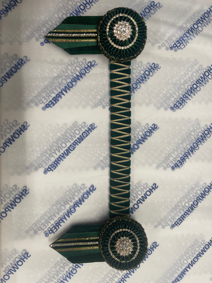 13" Green and Gold Browband