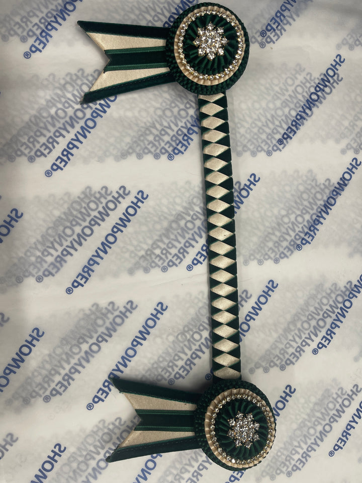 13" Green and Cream Browband