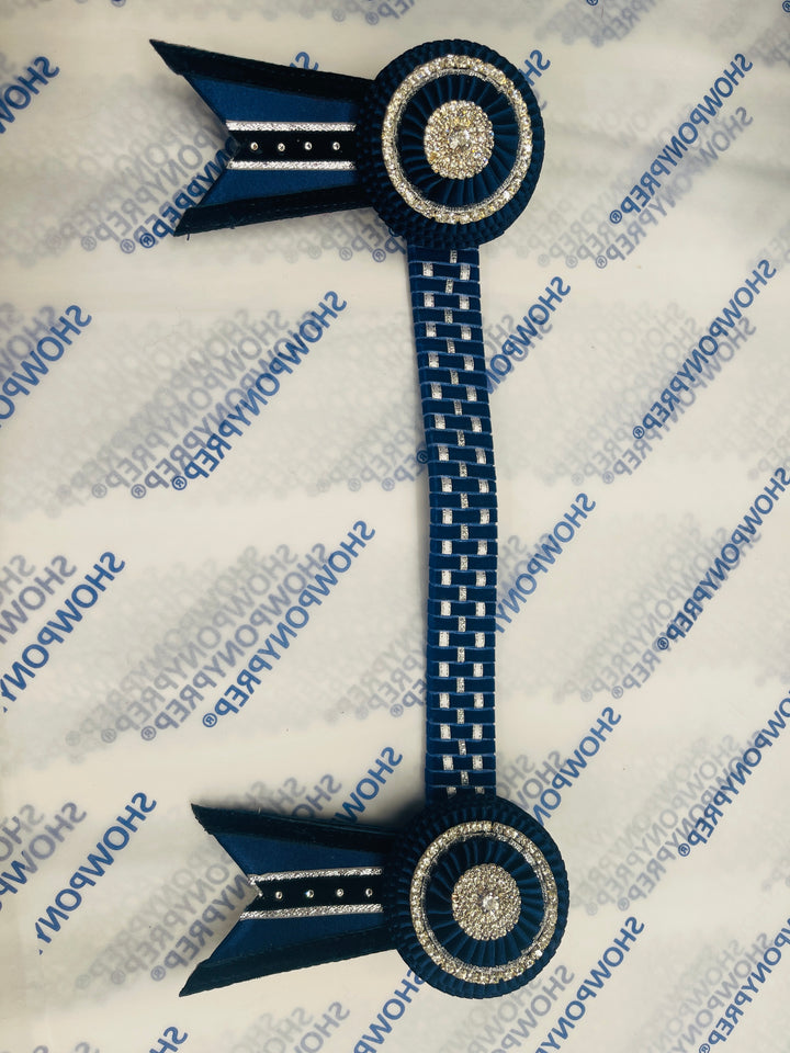 13" Navy and Silver Browband