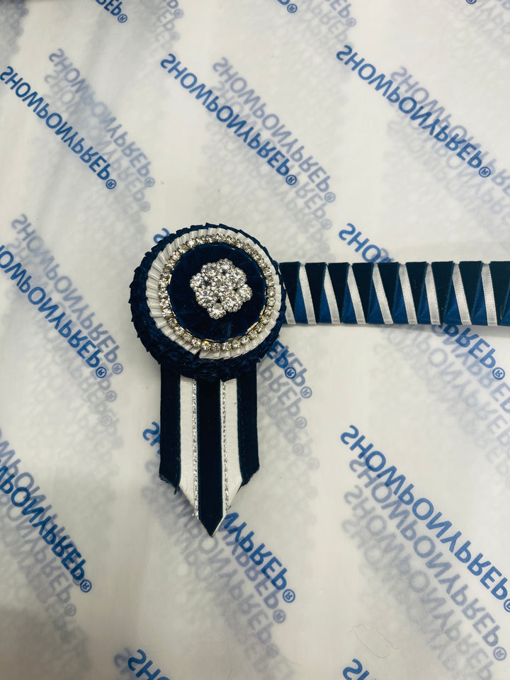 13" Navy and White Browband