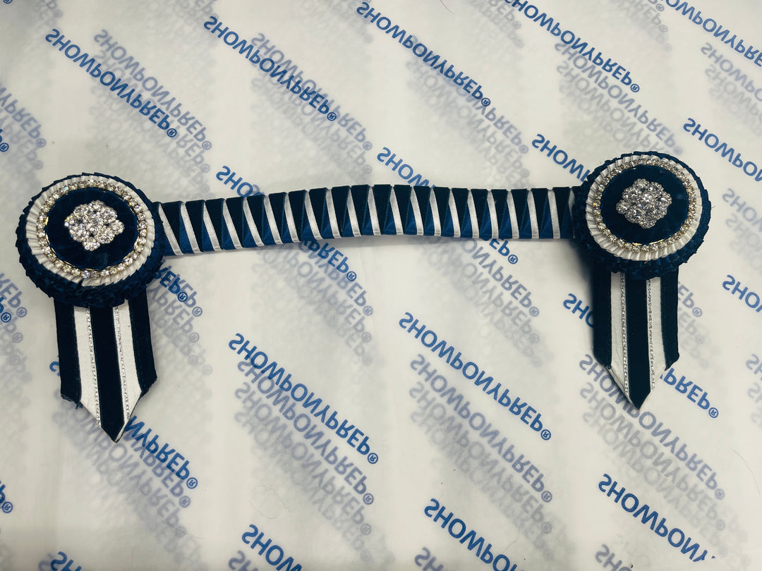 13" Navy and White Browband