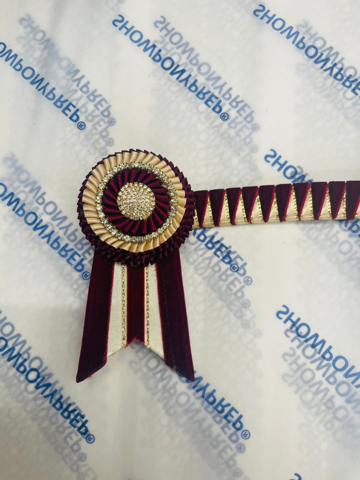 13" Burgundy and Cream Browband
