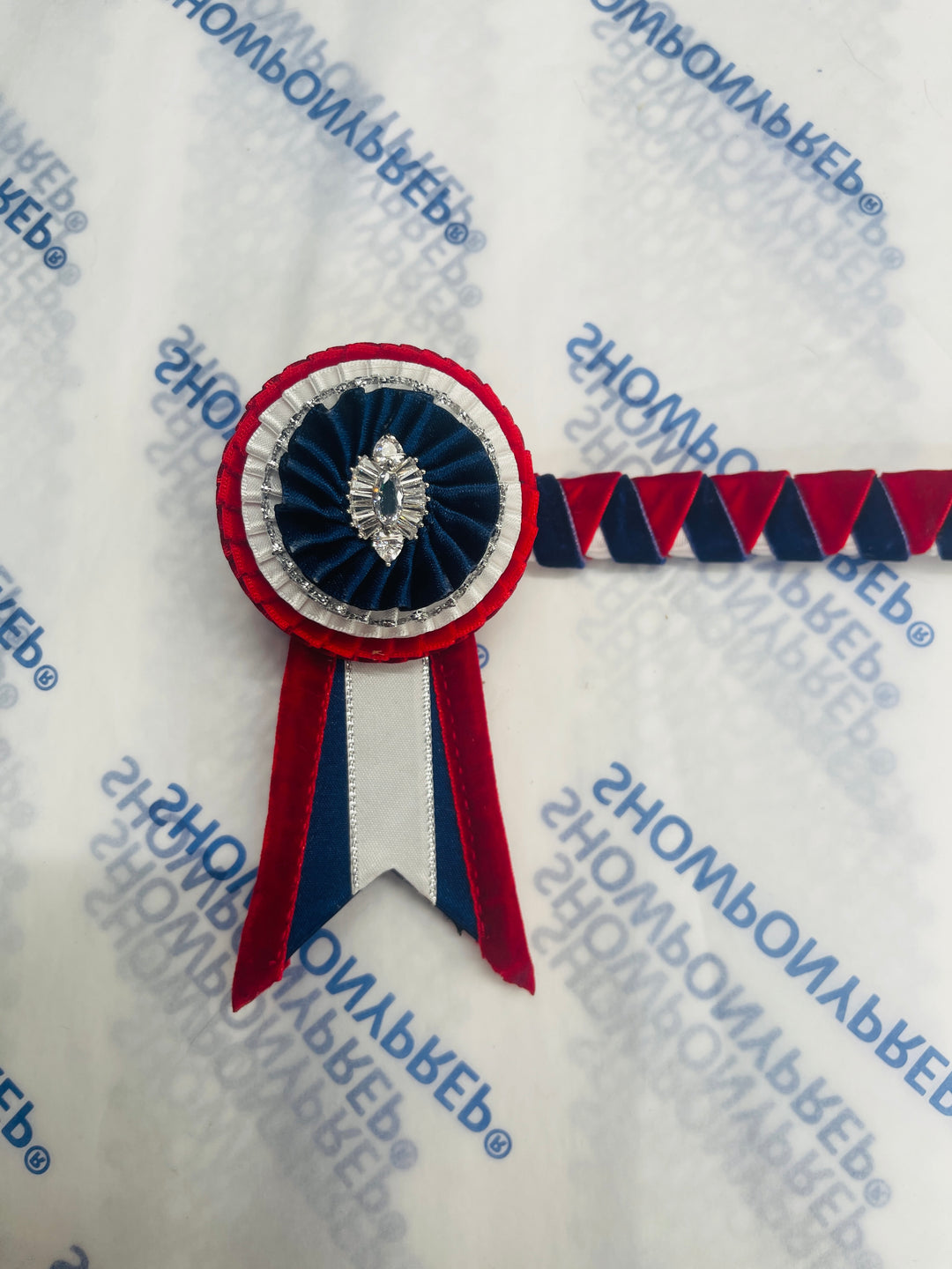 12.5" Navy, Red and White Browband