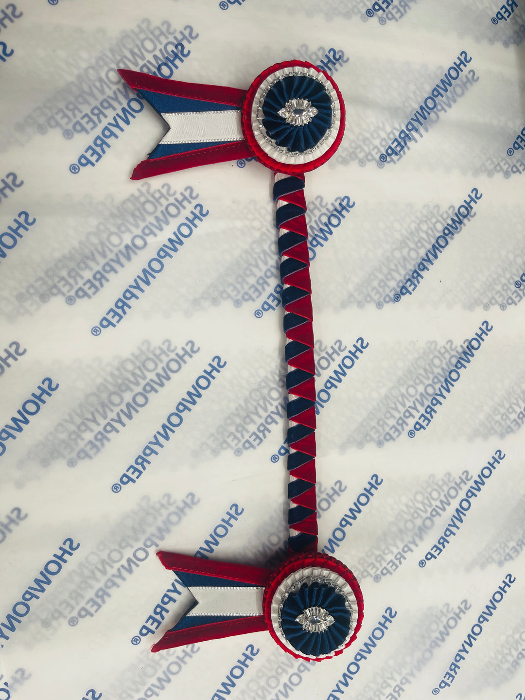 12.5" Navy, Red and White Browband