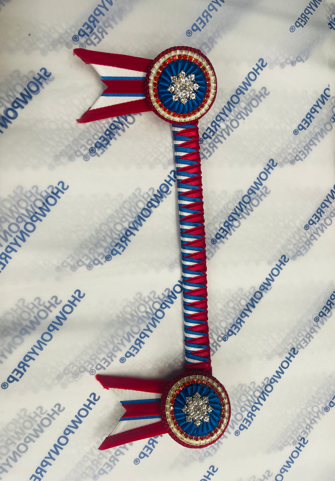 12.5" Blue, Red and White Browband