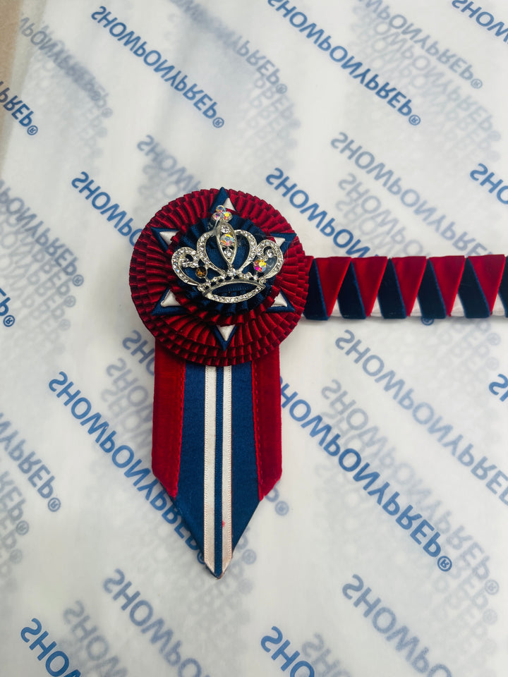 13" Navy, Red and White Browband