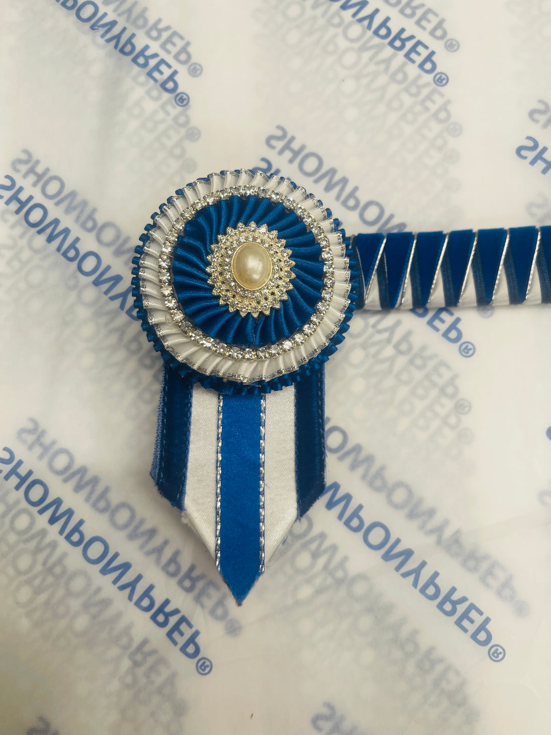 13.5" Blue and White Browband