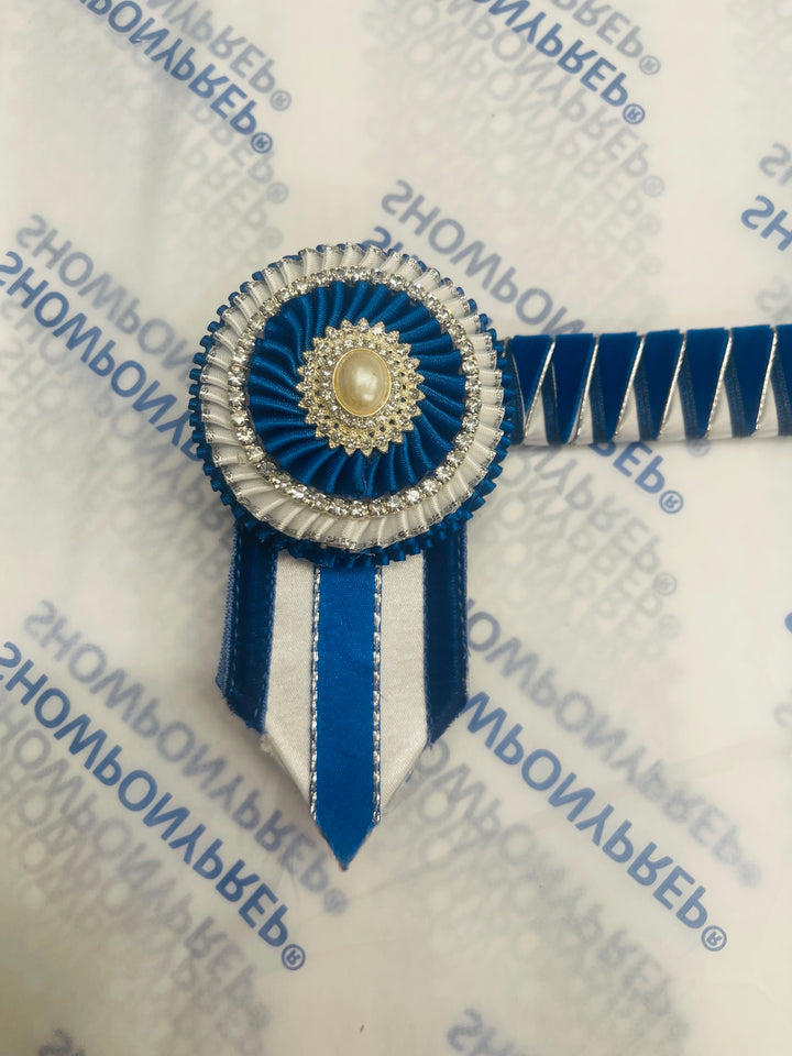 13.5" Blue and White Browband