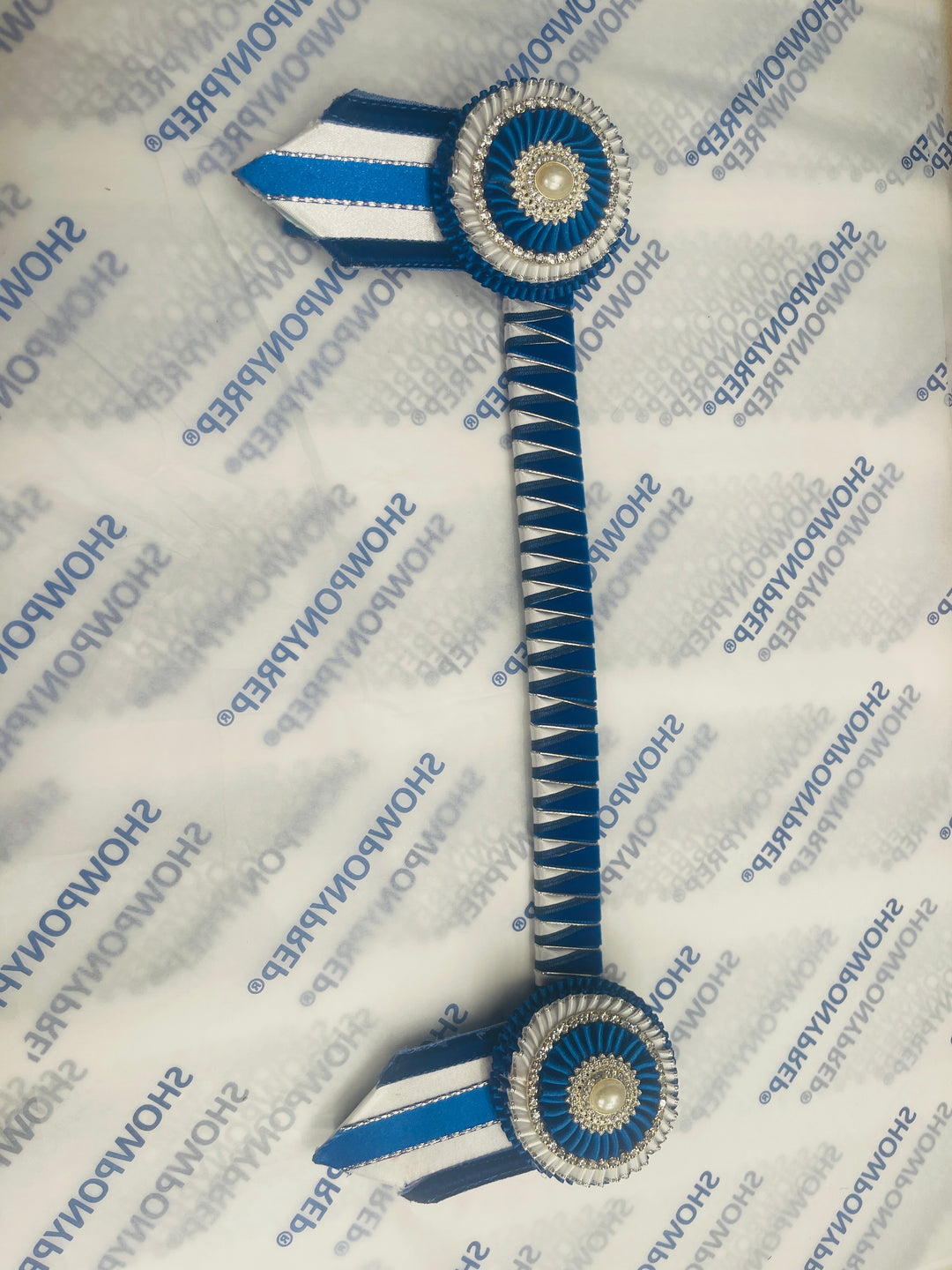 13.5" Blue and White Browband
