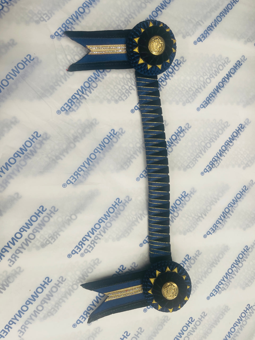 13.5" Navy and Gold Browband