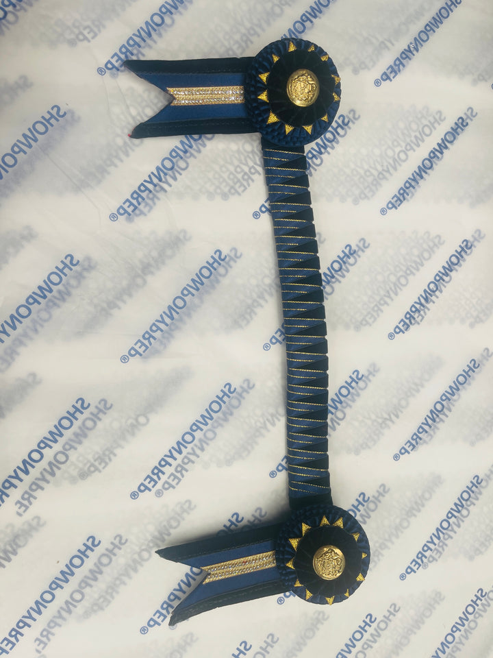 13.5" Navy and Gold Browband