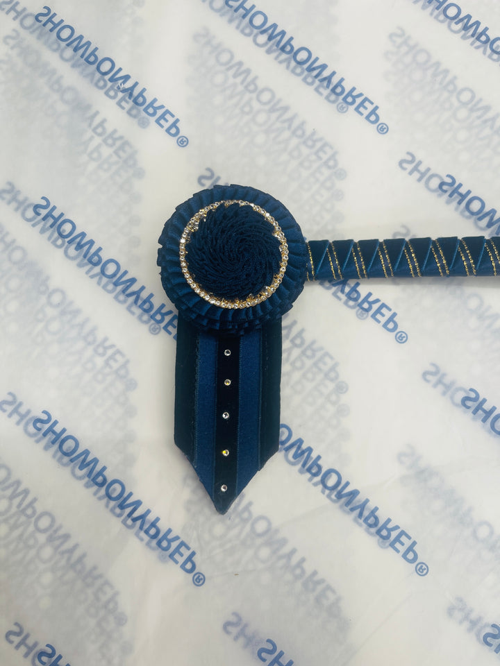 13.5" Navy and Gold Browband