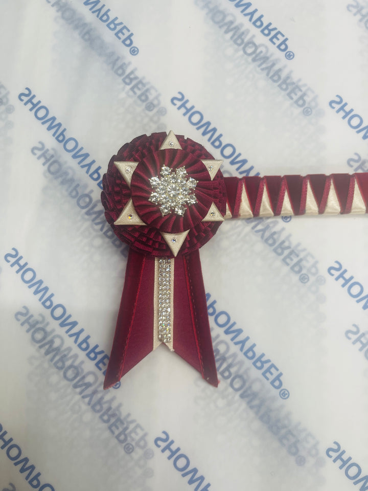 13.5" Burgundy and Vintage Cream Browband