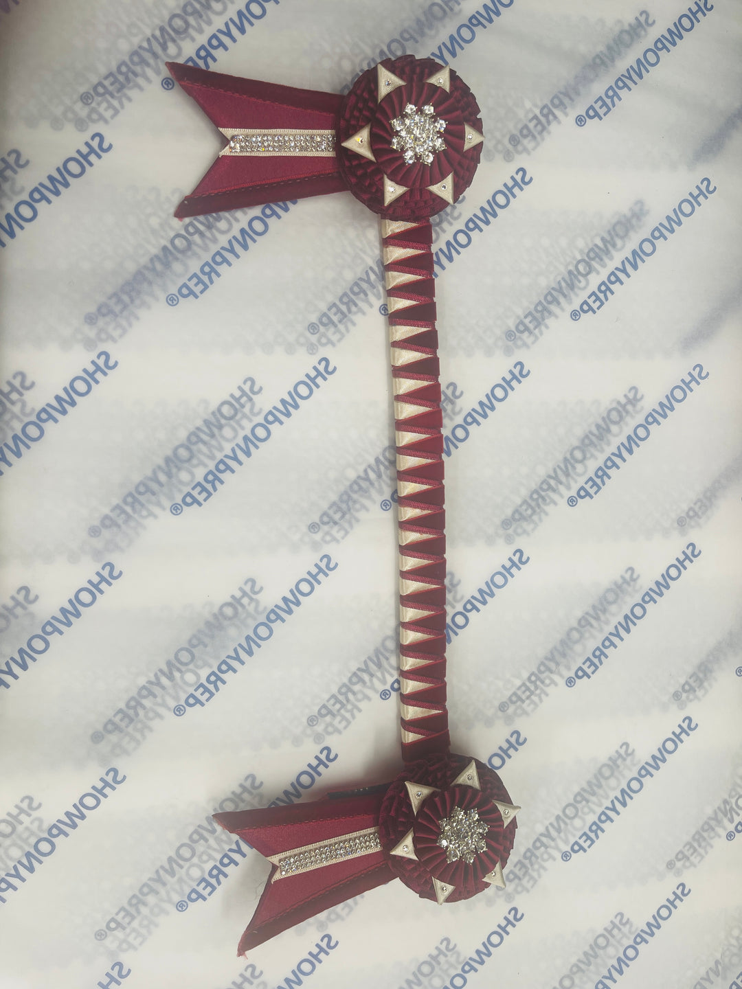 13.5" Burgundy and Vintage Cream Browband