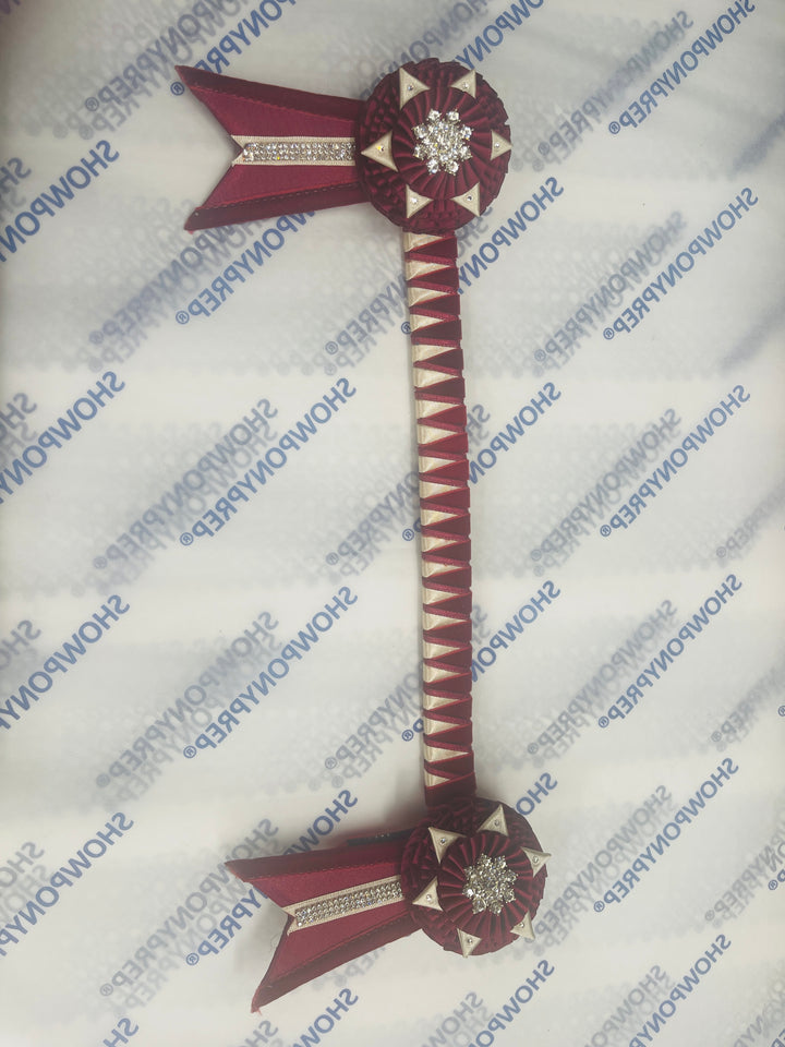 13.5" Burgundy and Vintage Cream Browband
