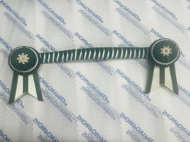 13.5" Green and White Browband