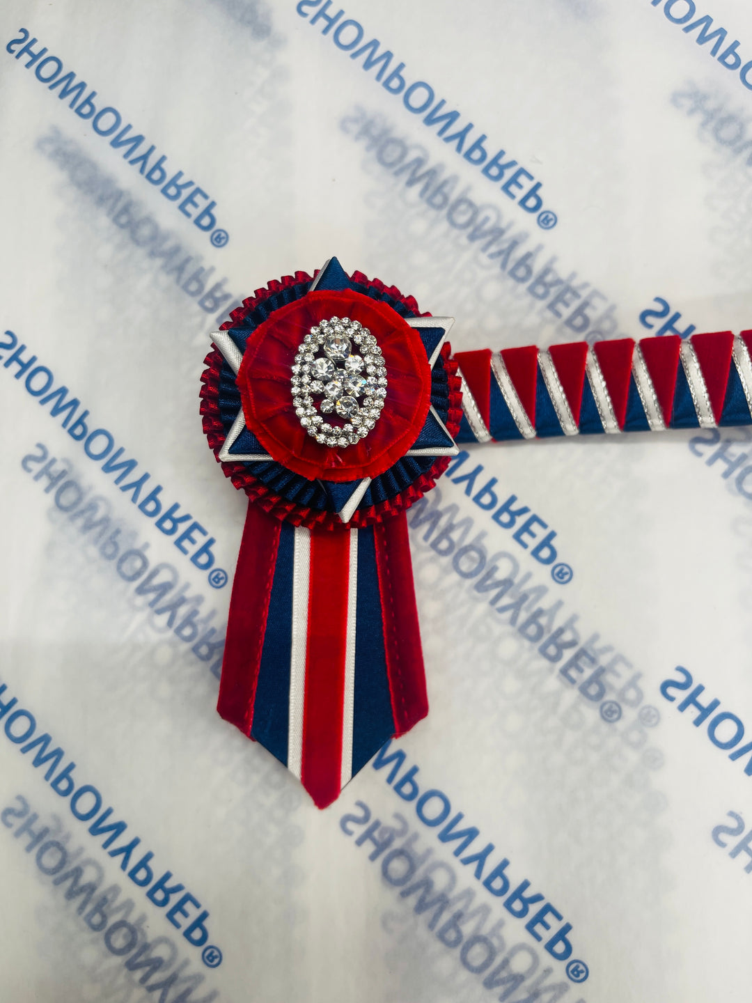 13.5" Red, White and Navy Browband