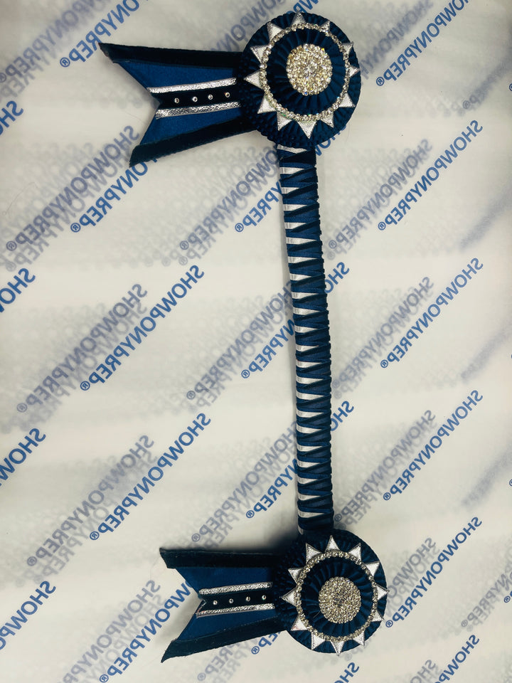 13.5" Navy and White Browband
