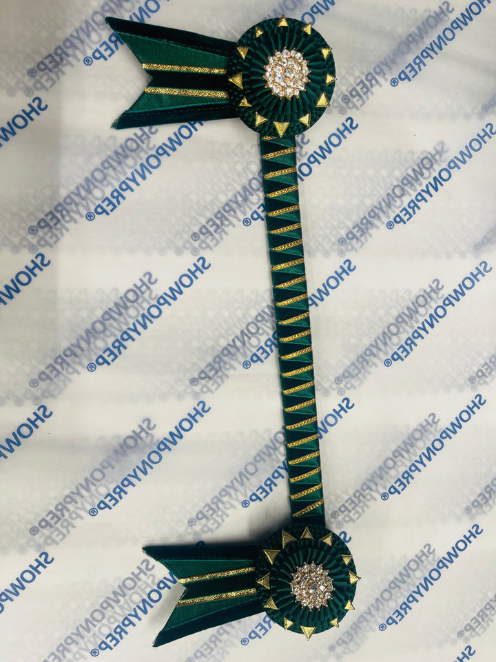 13.5" Green and Gold Browband