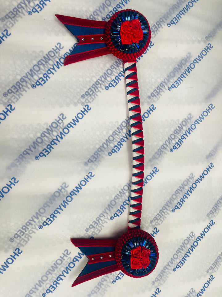13.5" Red, White and Navy Browband