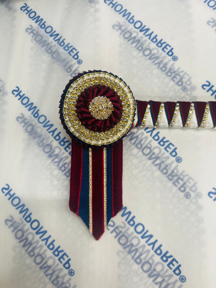 13.5" Burgundy and Navy Browband