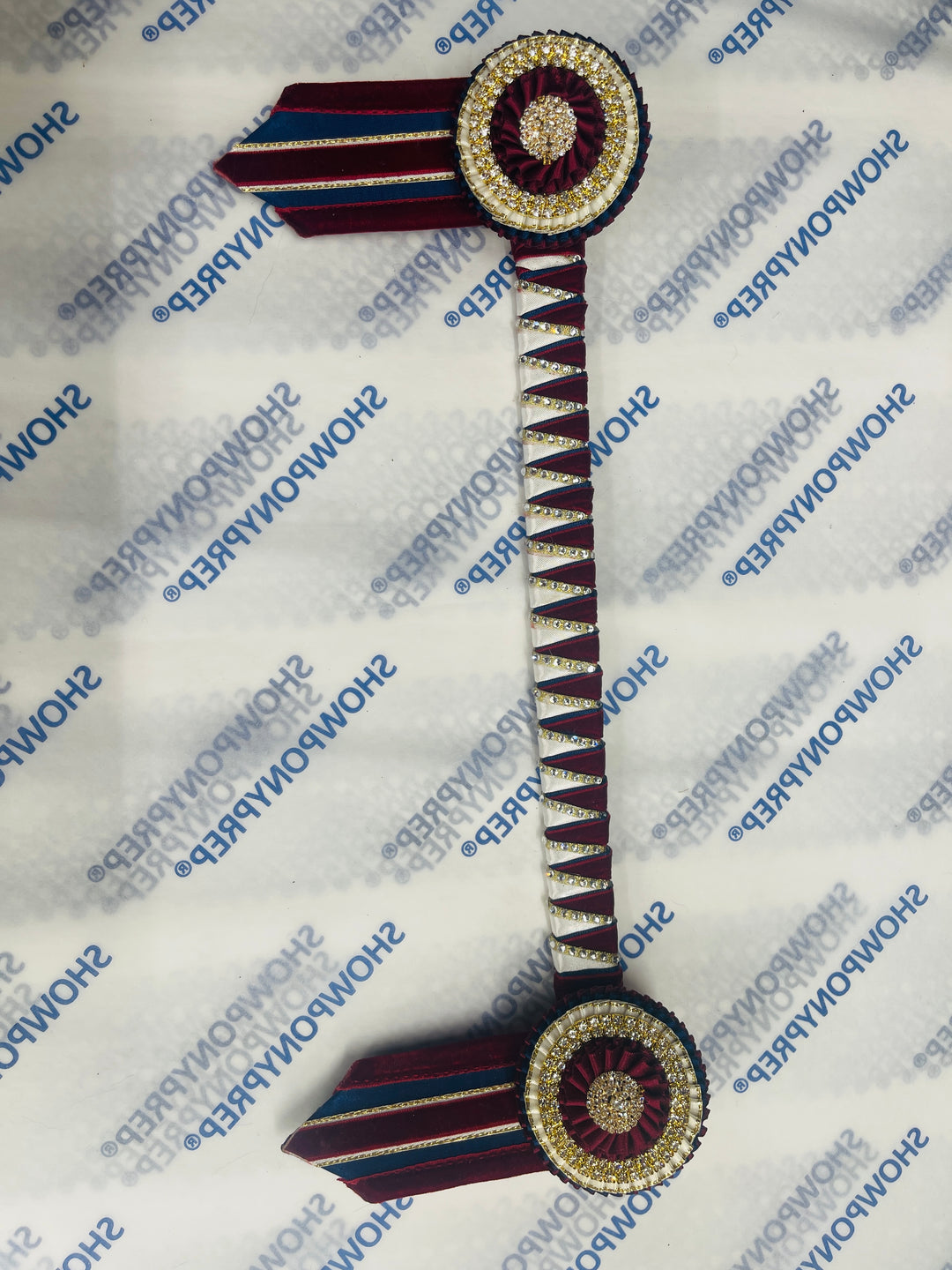 13.5" Burgundy and Navy Browband