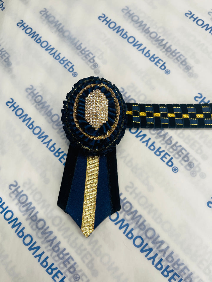 15.5" Navy and Gold Browband
