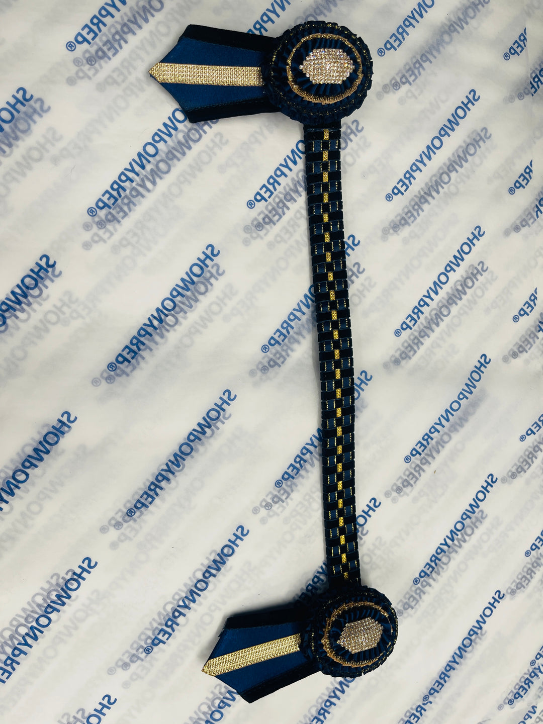 15.5" Navy and Gold Browband