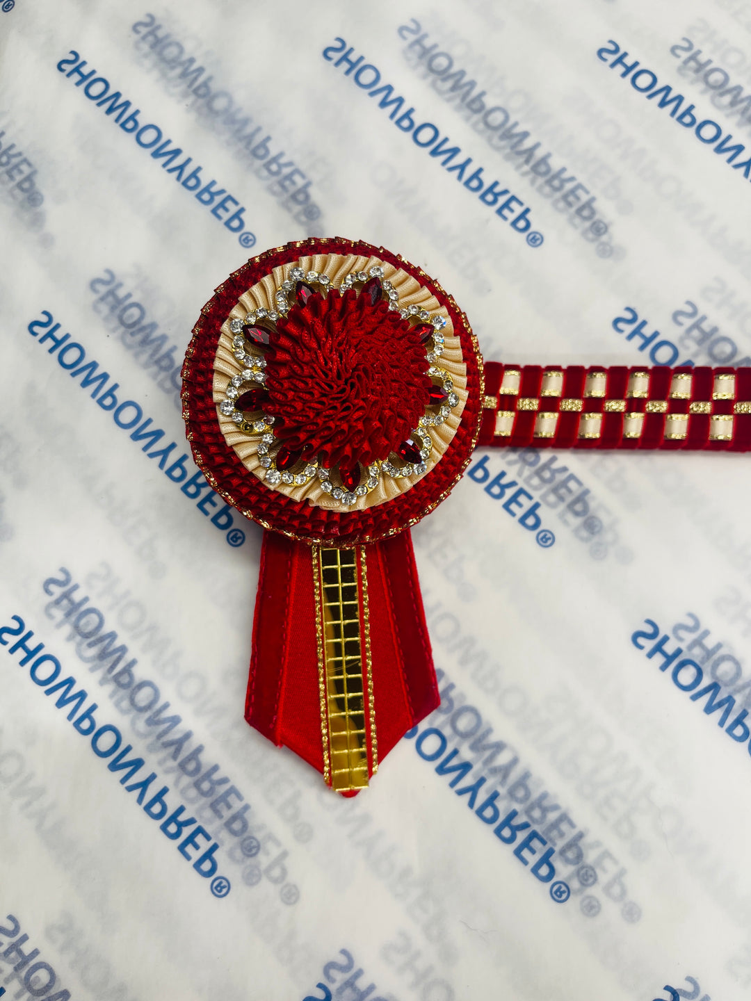 15.5" Red and Gold Browband