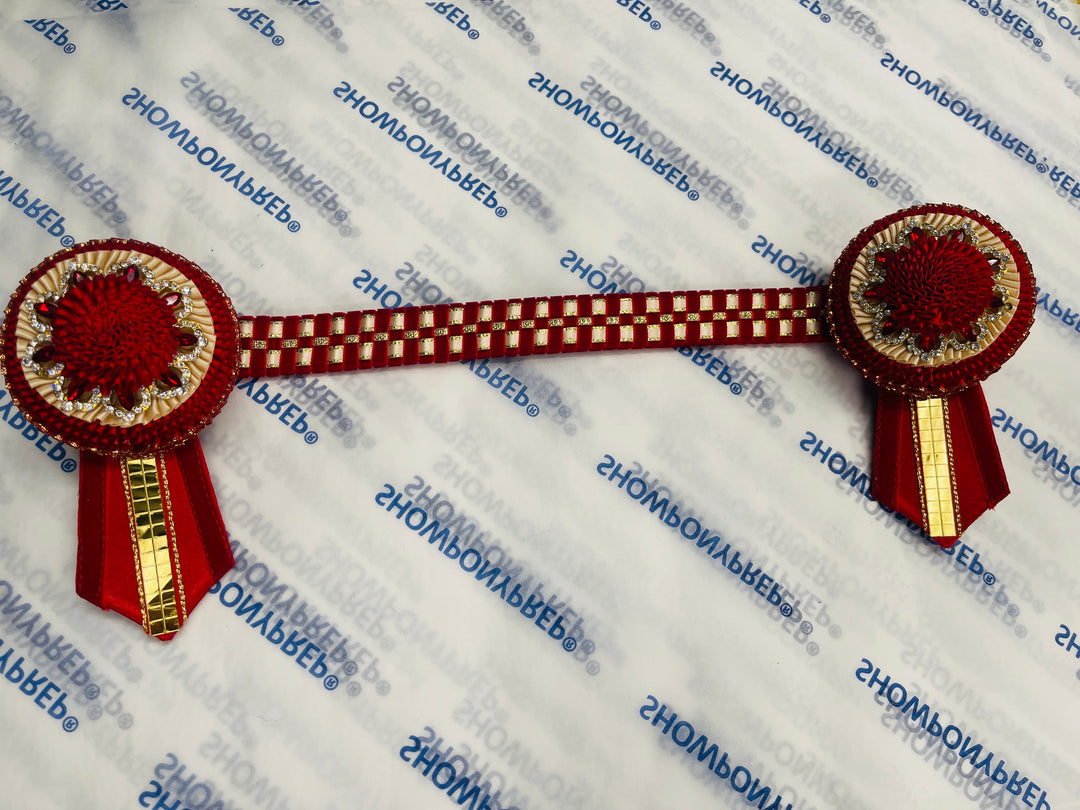 15.5" Red and Gold Browband