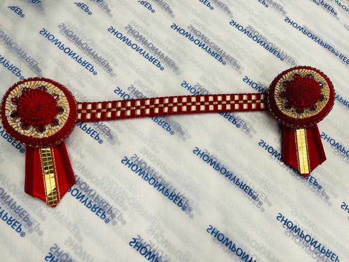 15.5" Red and Gold Browband