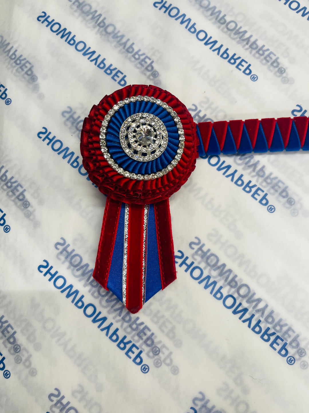 15" Red, Blue and Silver Browband